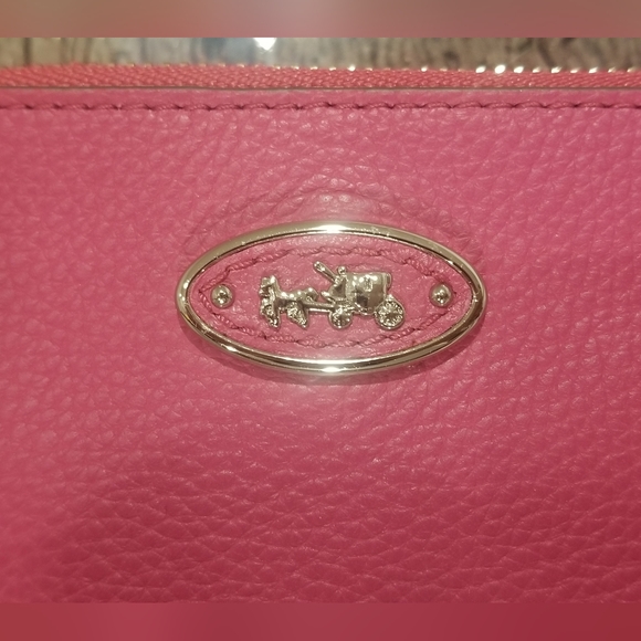COACH Pink Refined Grain Leather Wristlet - Picture 4 of 9